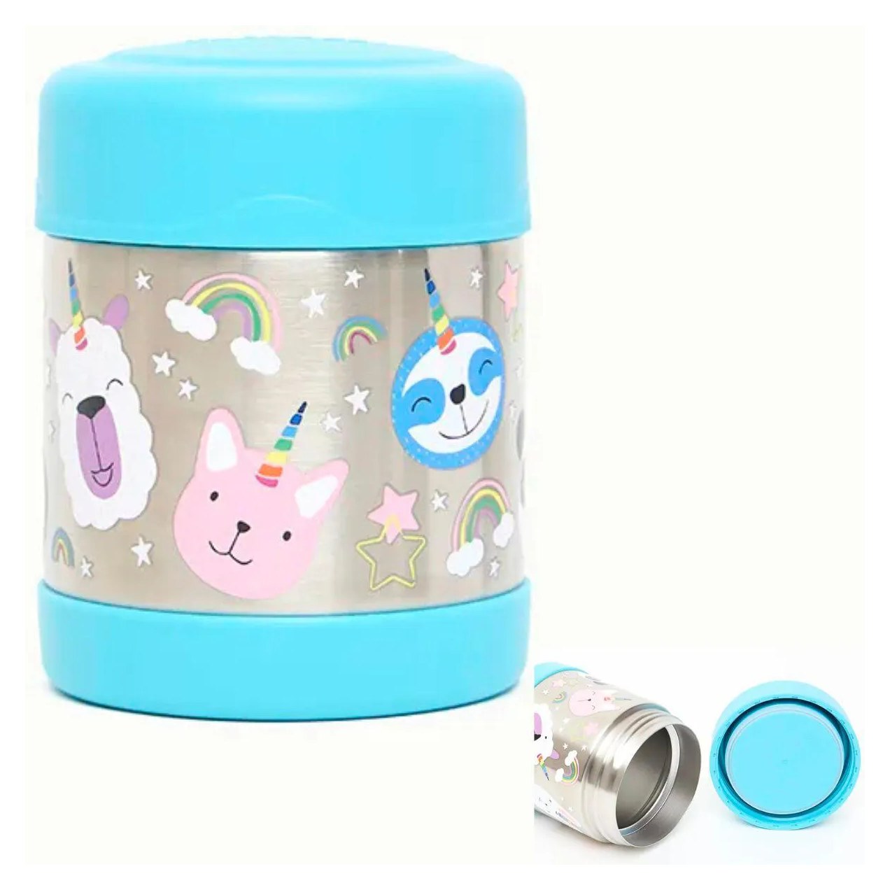 Pote Térmico Funtainer Unicornio Colorido - 290 Ml - Thermos