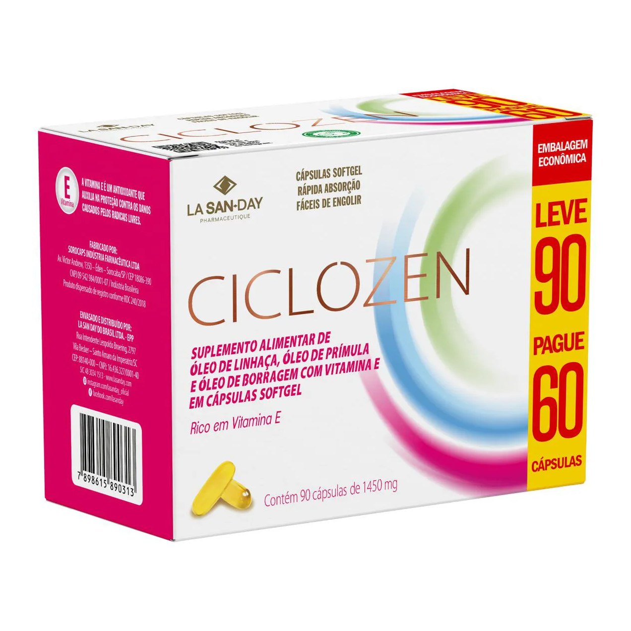 Ciclozen - 90 cápsulas - La San Day