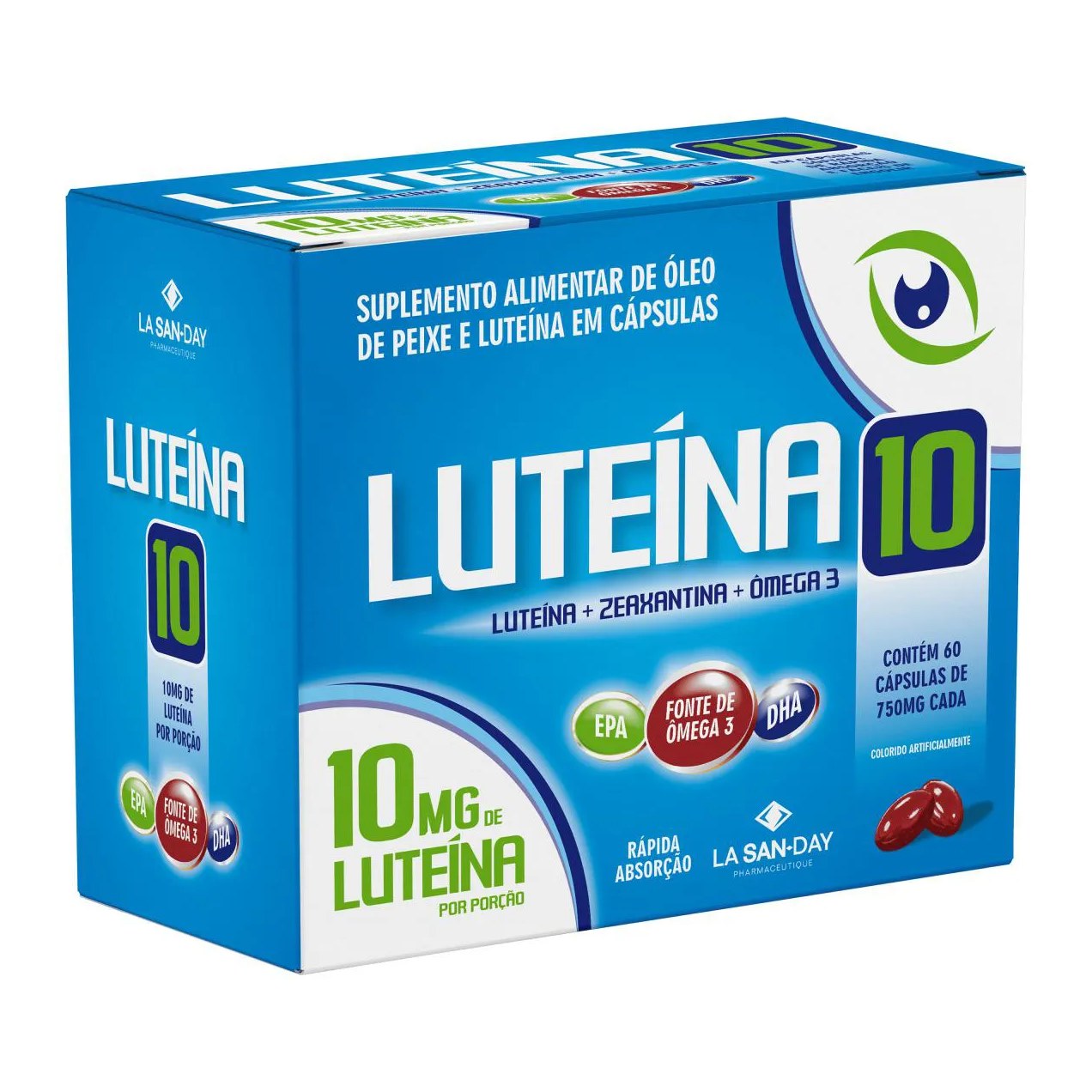 Luteína + Ômega 3 - 60 cápsulas - La San Day