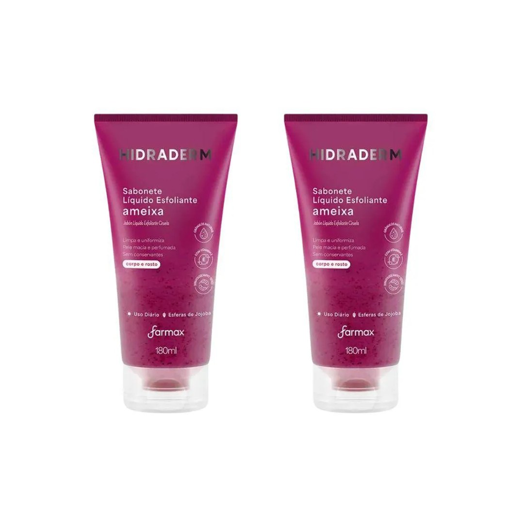 Sabonete Liquido Hidraderm 180ml Esfoliante Ameixa - 2un