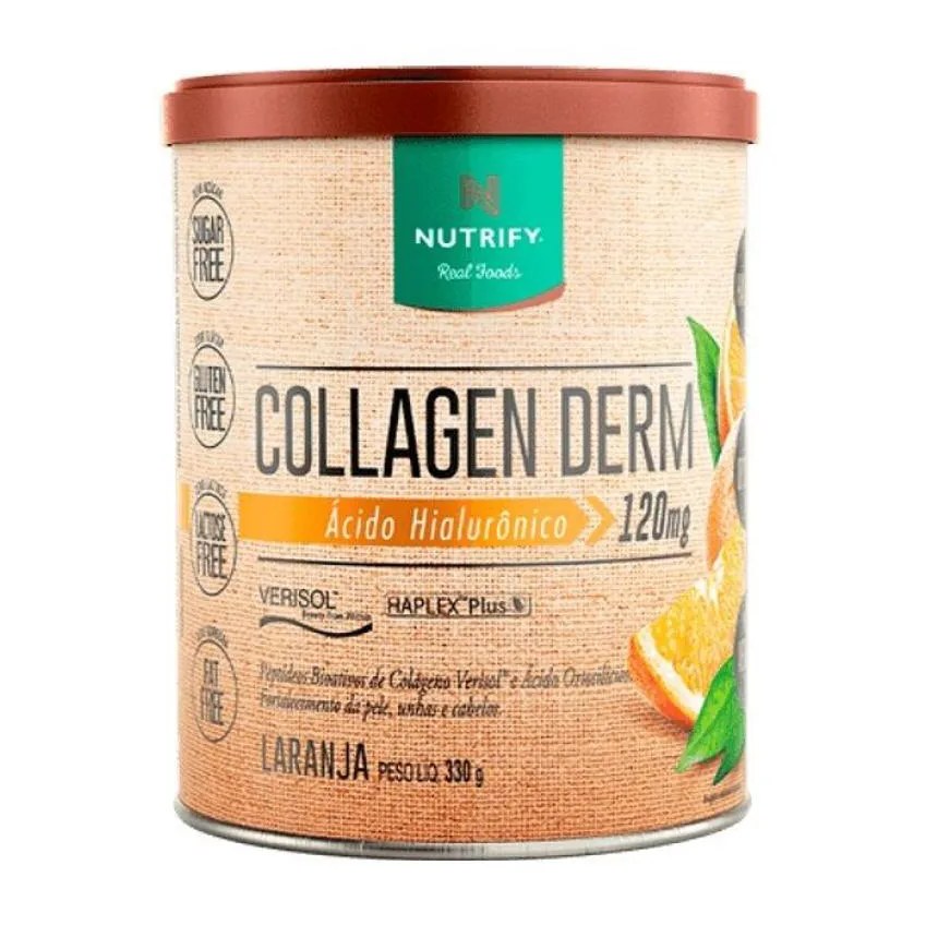 Collagen Derm Ácido Hialurônico + Verisol (330g) - Sabor: Laranja
