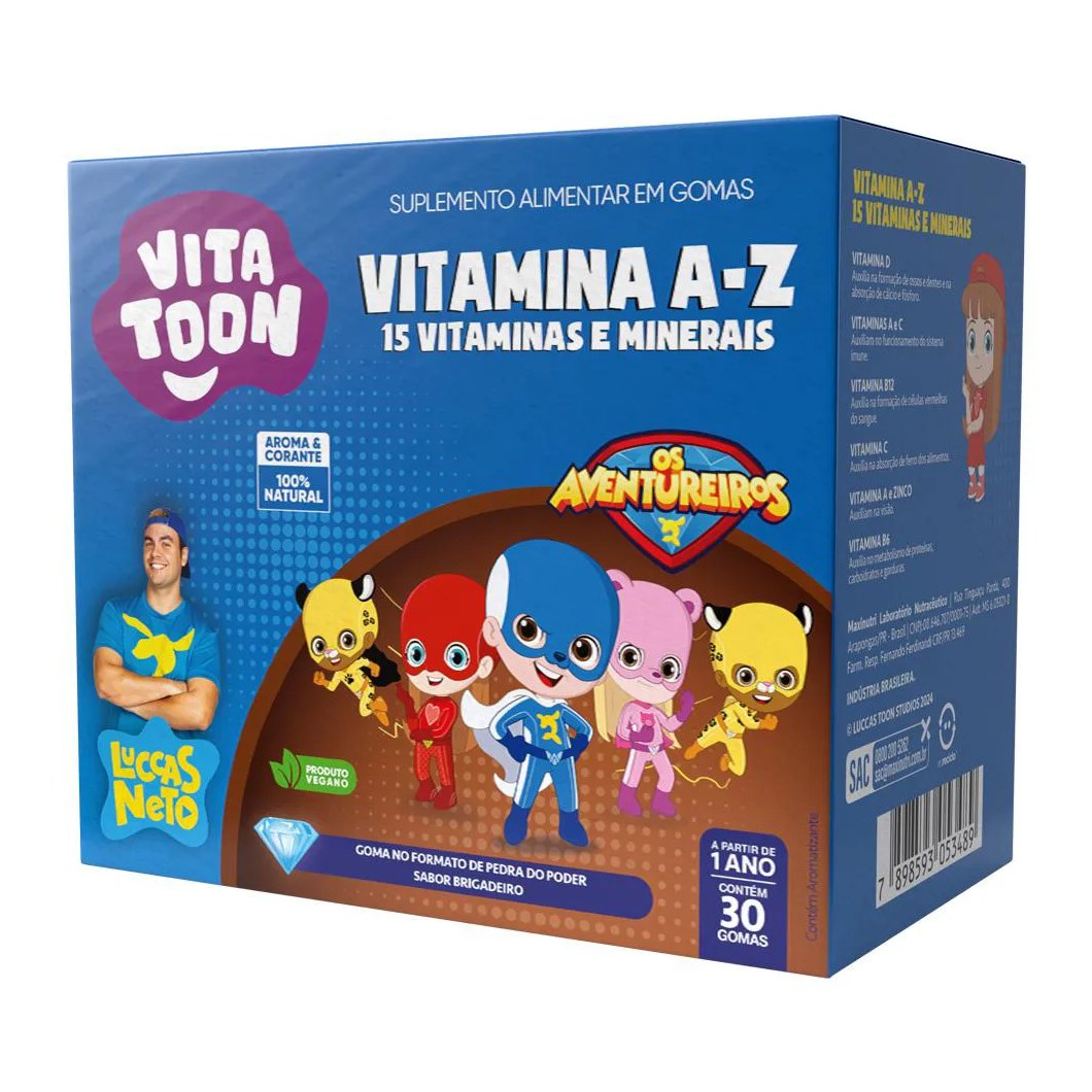 VITATOON POLIVITAMíNICO A-Z SABOR BRIGADEIRO 30 GOMAS MAXINUTRI