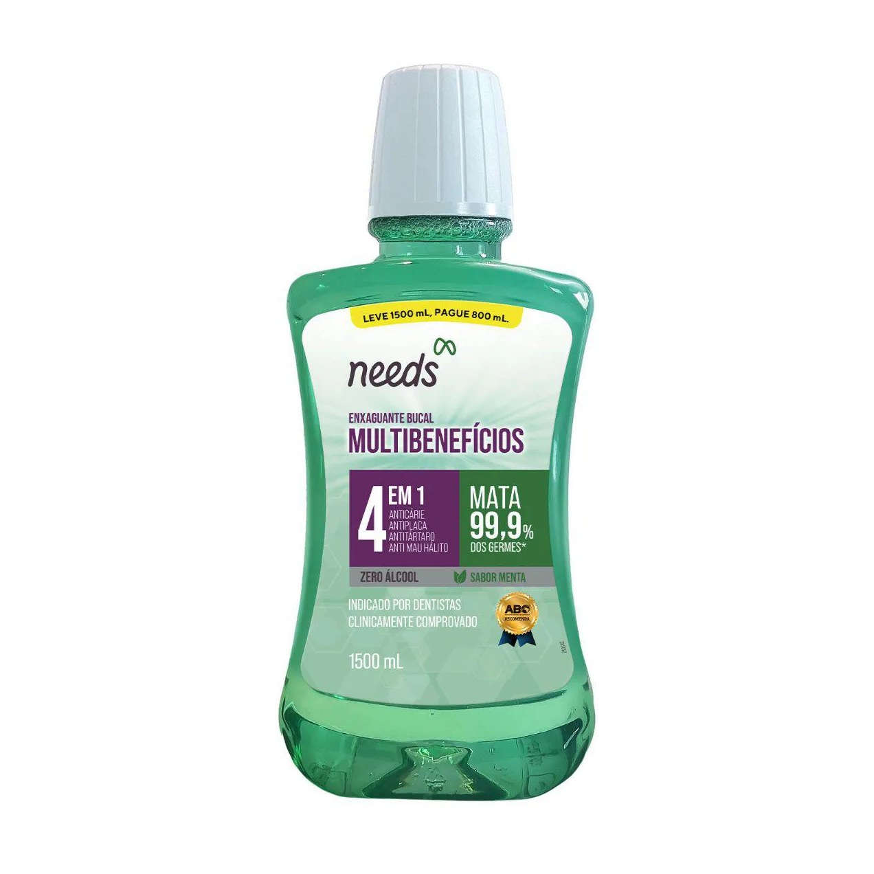 Enxaguante Bucal Needs Ação 4 em 1 1500ml