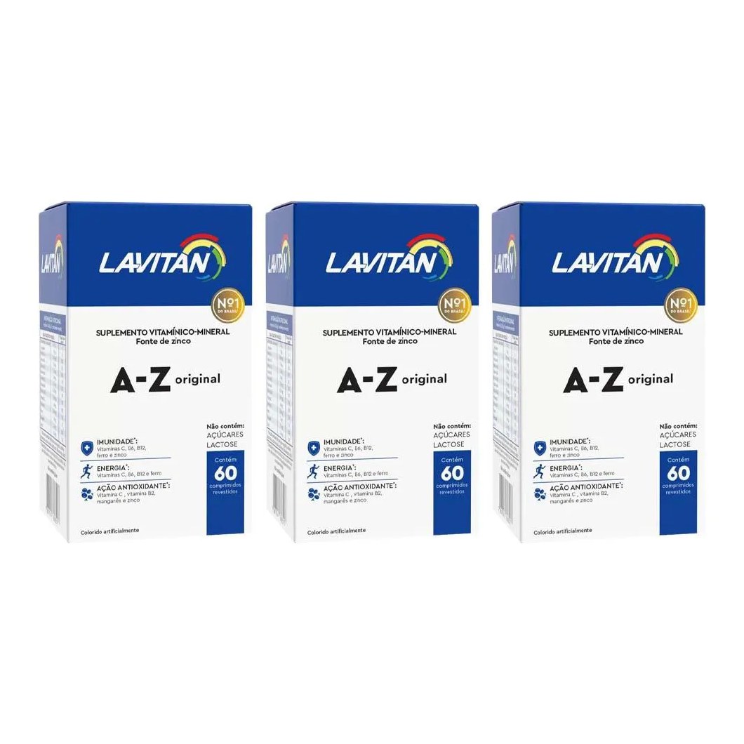 Kit 3 Lavitan A-z Homem 60 cápsulas - Cimed