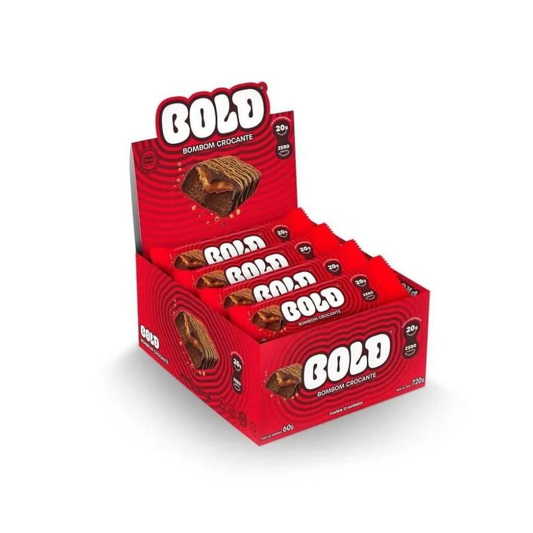 Bold Bar Display (12 Unid de 60g) - Sabor: Bombom Crocante.