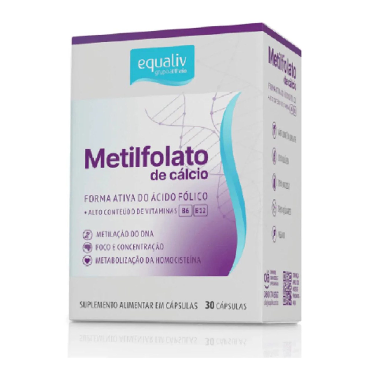 Suplemento Alimentar Metilfolato de Cálcio 30 Cps - Equaliv