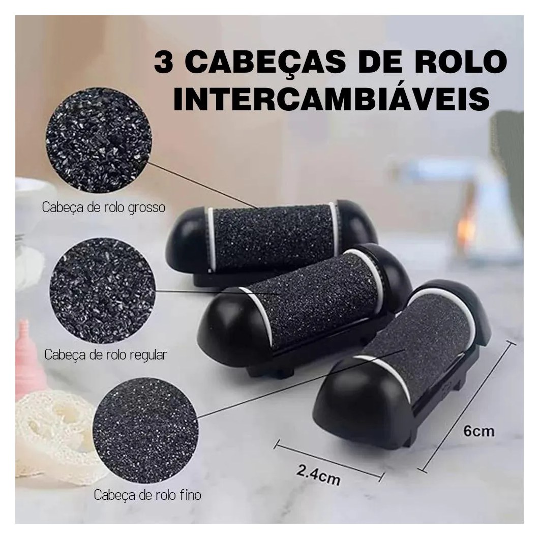 Esfoliador Lixador para Pés Elétrico Profissional Remover Calos E Rachaduras