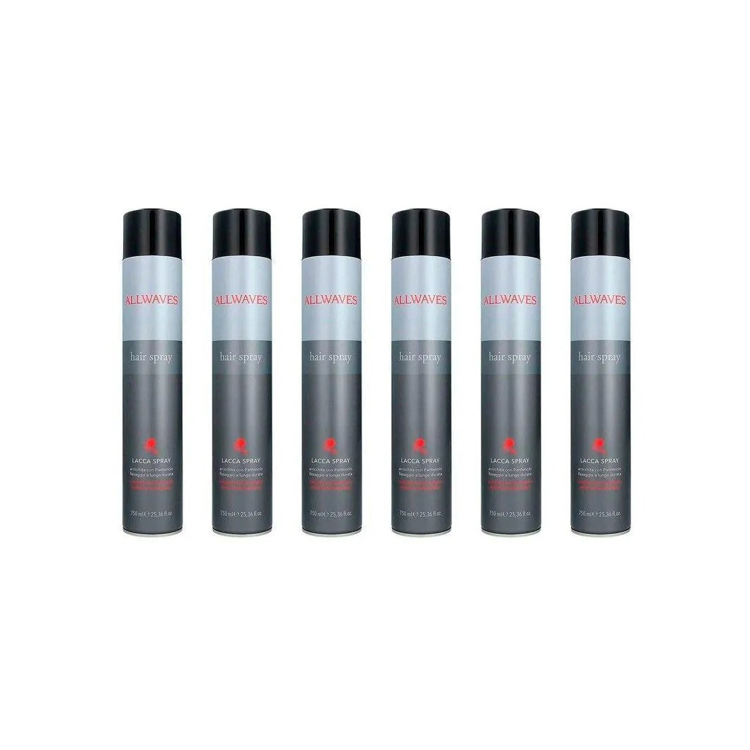 6 SPRAYS FIXADORES ALLWAVES LACCA SPRAY - 750ML