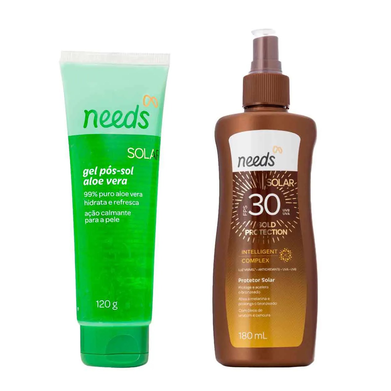 Kit Needs Solar Protetor Corporal FPS 30 Spray 180ml + Gel Pós-Sol Aloe Vera 120g
