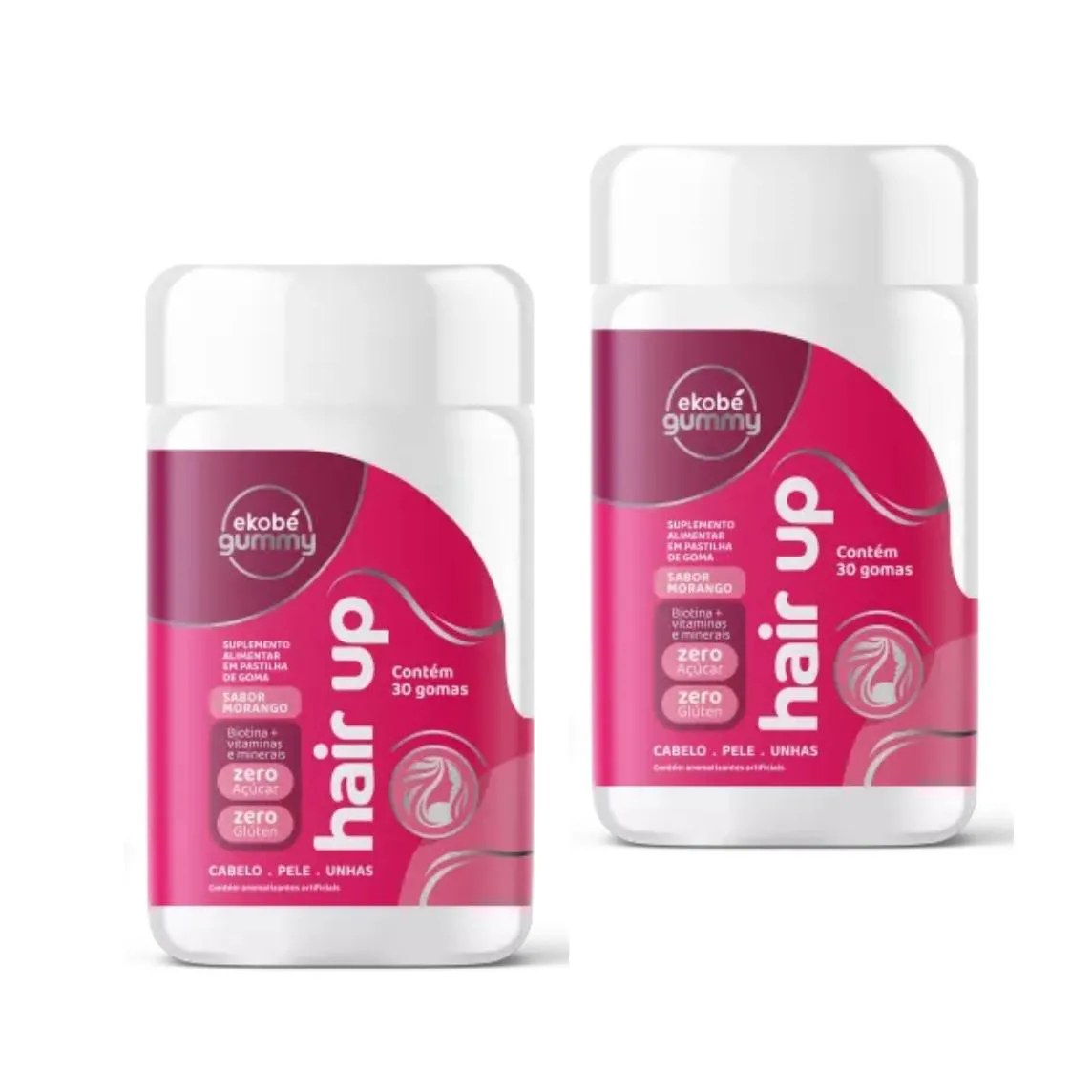 2X Hair Up Gummy (Biotina+ Vitms) 30 Gomas Sabor Morango Ekobé