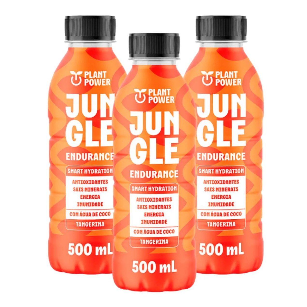 3x Isotônico Jungle Endurance Plant Power Tangerina 500ml
