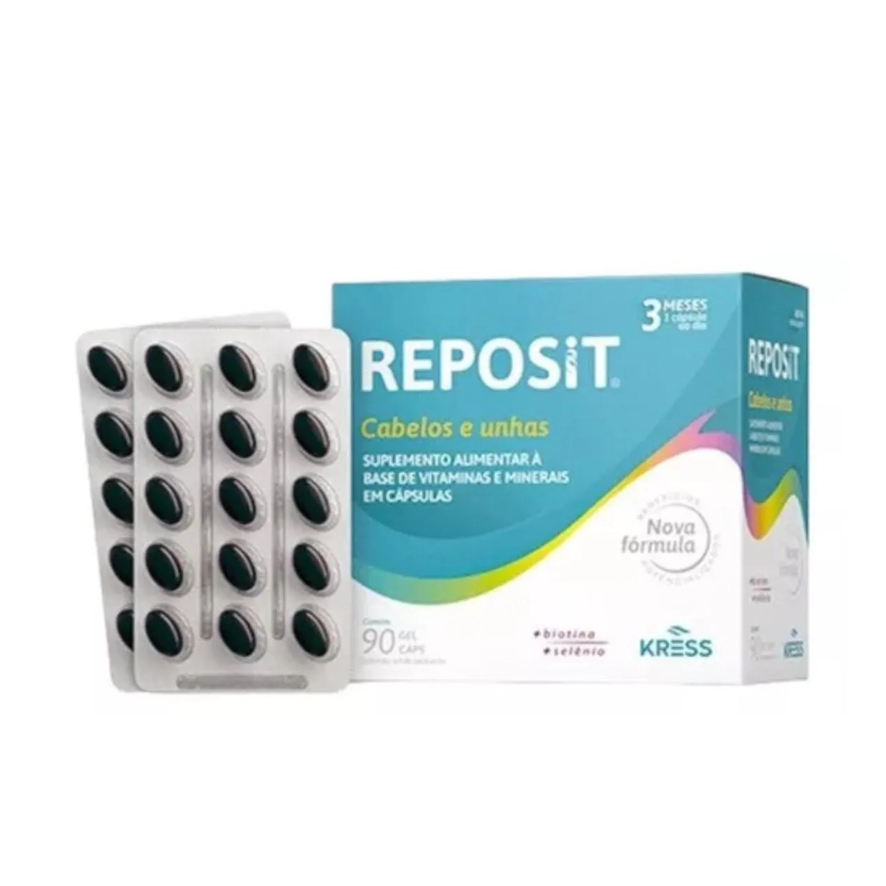 Suplemento Alimentar Reposit Cabelos e Unhas Kress - 90Cps