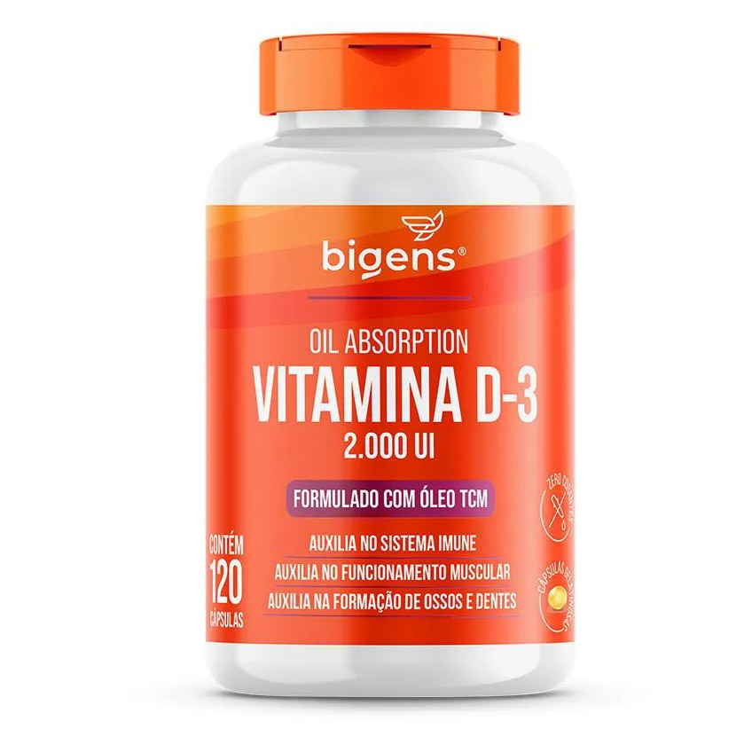 Bigens Vitamina D3 2000 Ui com Tcm 120 Cápsulas