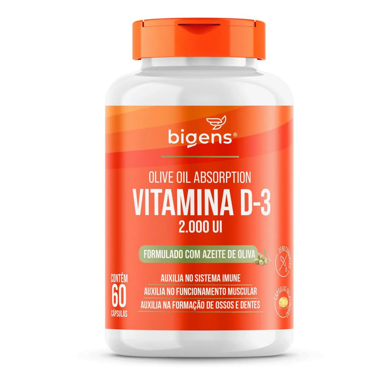 Bigens Vitamina D3 2000ui Óleo de Oliva 60 Cápsulas