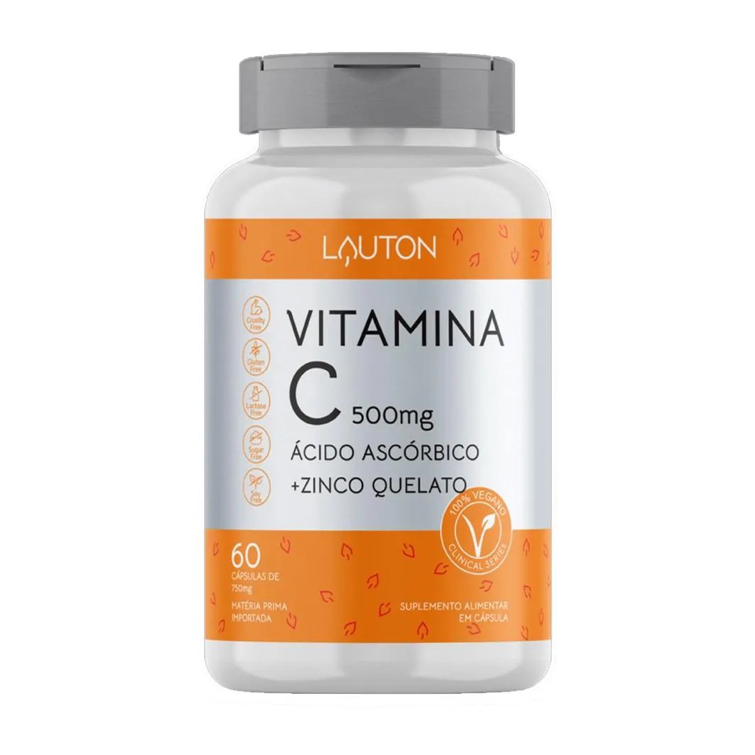 Vitamina C + Zinco Quelato 500mg 60 cápsulas - Lauton