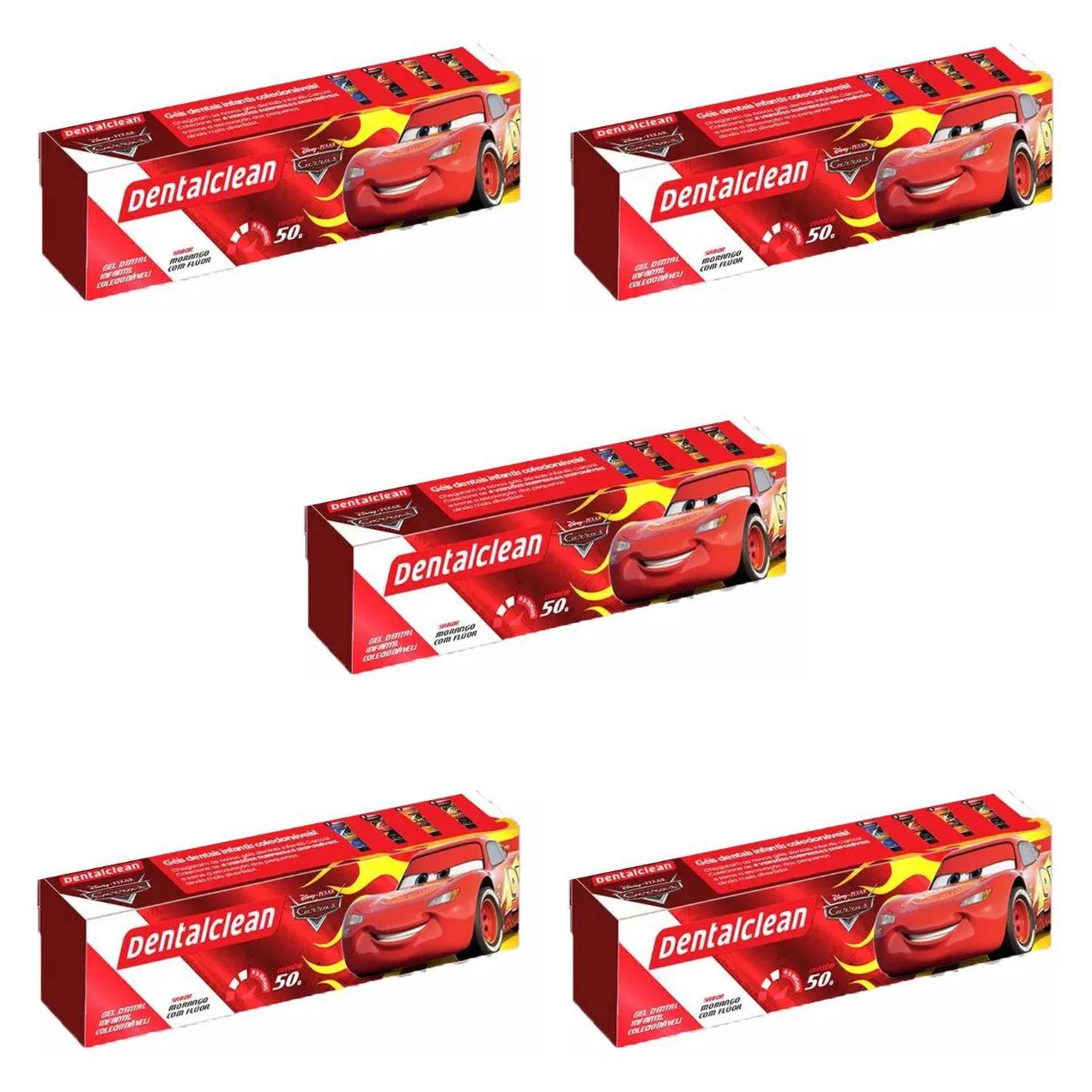 5X Gel Dental Infantil Carros - Morango - 50G - Dentalclean