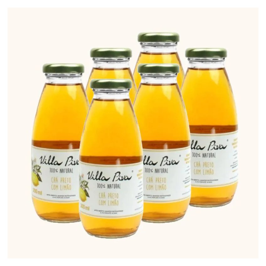 Kit 6x: Chá Preto com Limão Sem Açúcar Villa Piva 300ml