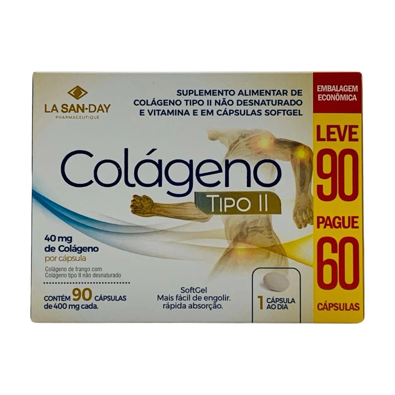 Colday T2 Colágeno Tipo 2 90 cápsulas Softgel La San Day