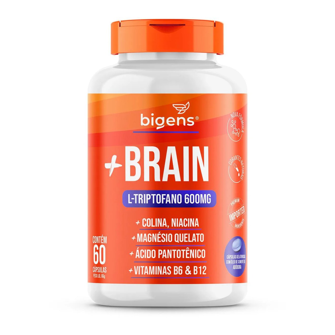 Bigens + Brain L-Triptofano 500Mg/60 Cápsulas