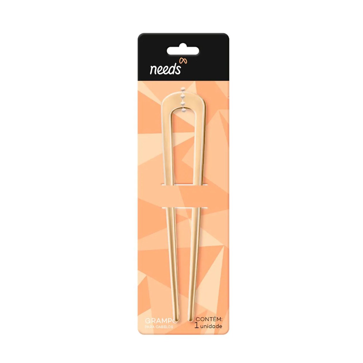 Grampo para Cabelos Needs Metal Dourado 1 Unidade