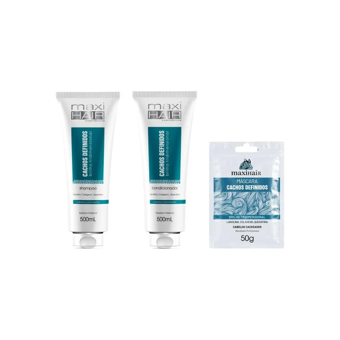 Kit Cachos Definidos Maxihair Shampoo+cond+sache
