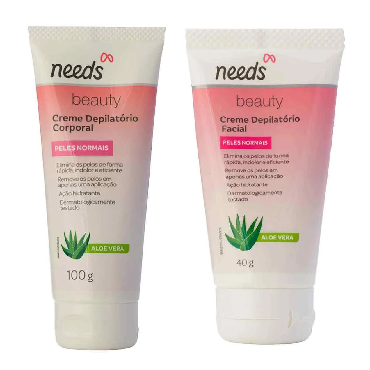 Kit Creme Depilatório Needs Beauty Pele Normal Facial 40g + Corporal 100g