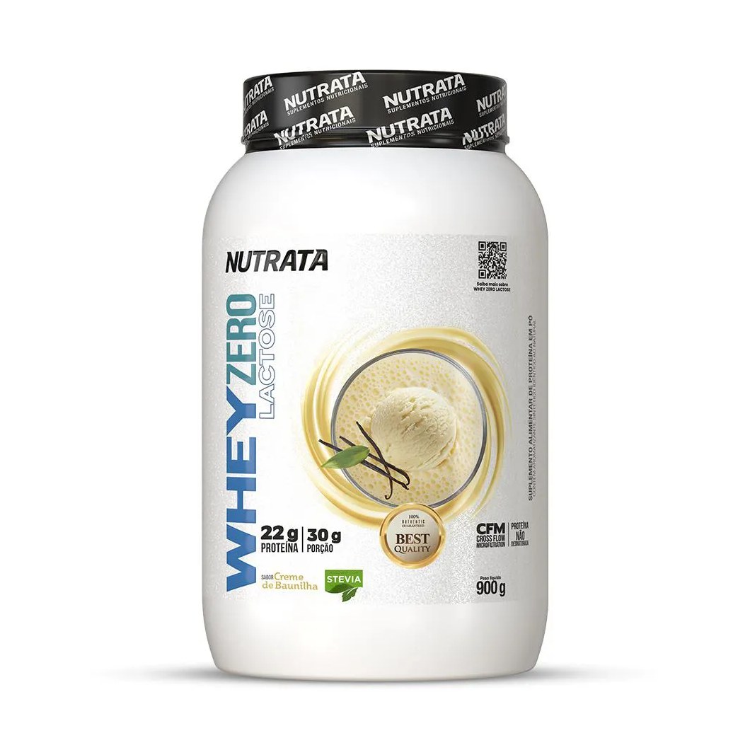 Whey Protein Zero Lactose 900g - Creme de Baunilha - Nutrata
