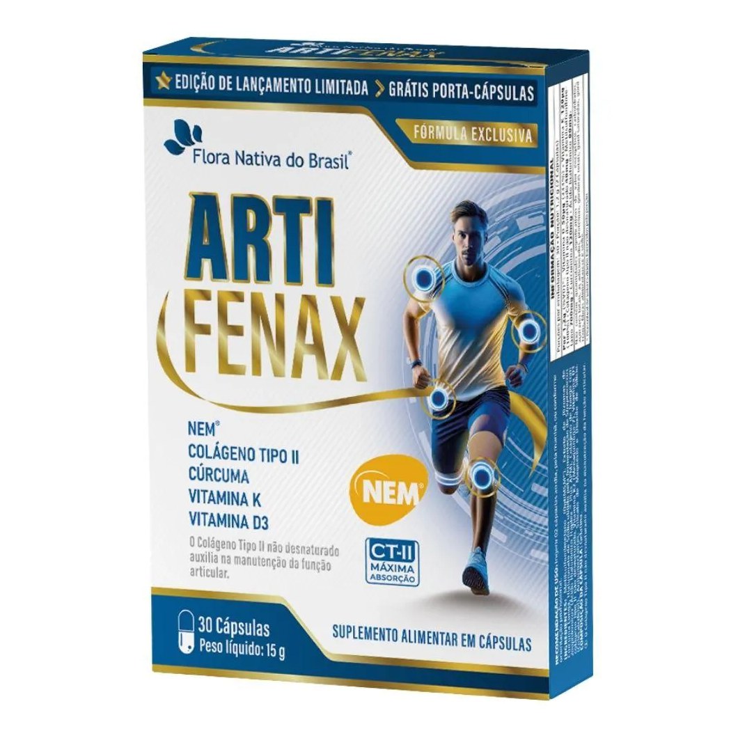 Artifenax (nem, Colágeno Tipo 2, Curcumina, Vitminas D3 e K2) 30 cápsulas - Flora Nativa
