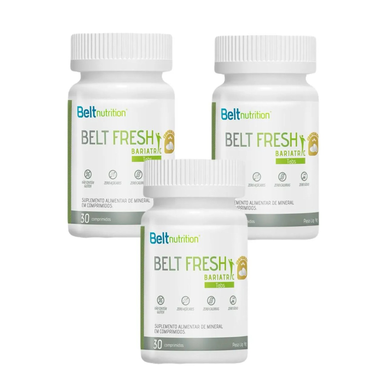 3x Belt Fresh Bariatric Tabs - 30 comprimidos - Belt Nutrition sem Sabor