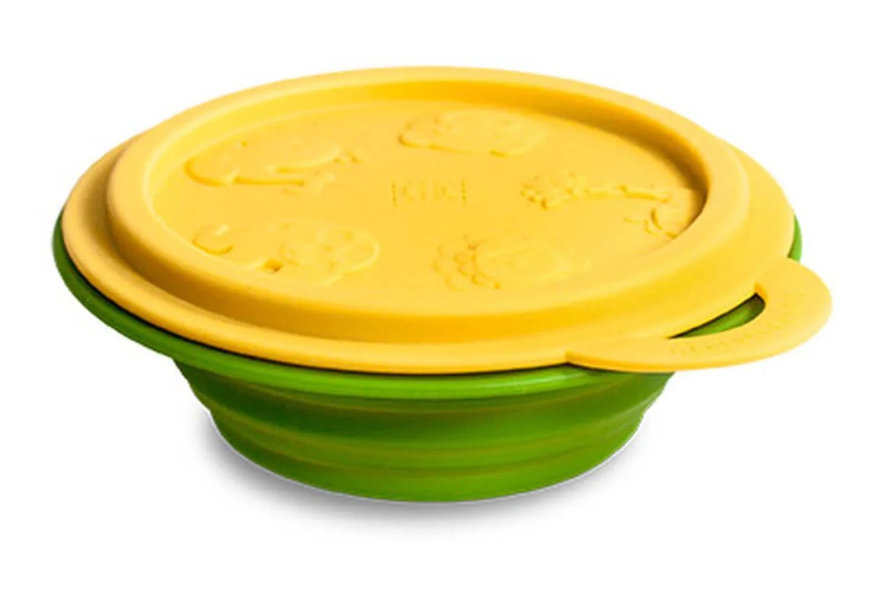 Tigela em Silicone com Tampa Girafa Amarela - Marcus&marcus