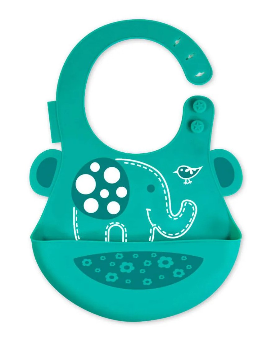 Babador em Silicone Elefante Ollie - Marcus & Marcus