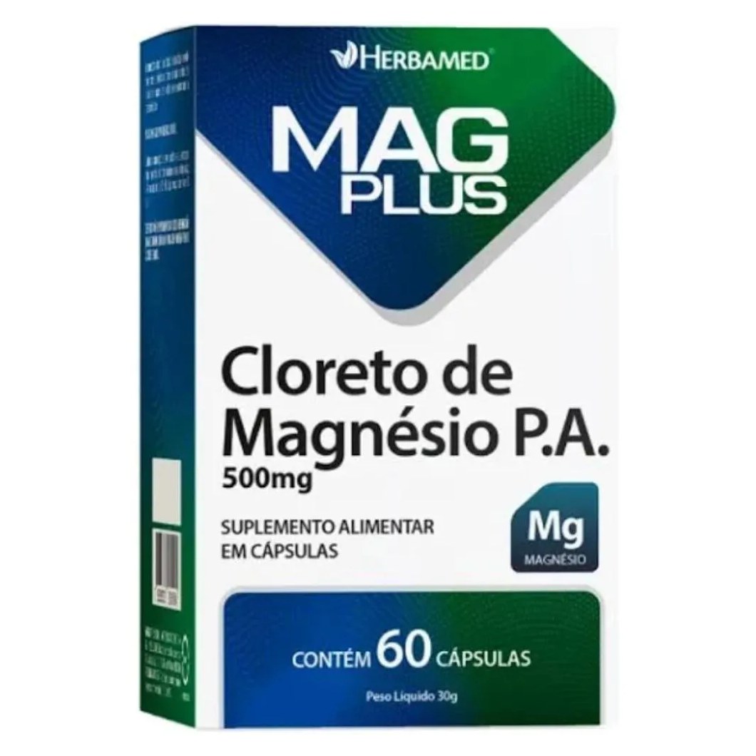 Mag Plus Cloreto de Magnésio P.a C/60 cápsulas - Herbamed