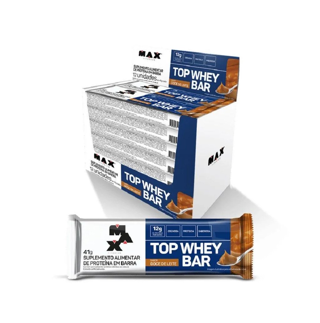 TOP WHEY BAR (DISPLAY 12 UNID. 41G) - SABOR: DOCE DE LEITE