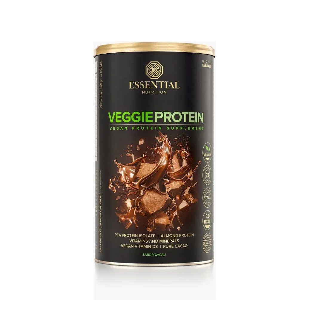 Veggie Protein 100% Vegetal Lata - Sabor: Cacau (455g)