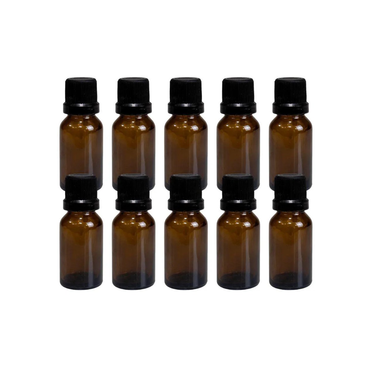 Kit 10un Frasco Vidro Âmbar Gotejador Batoque 10ml