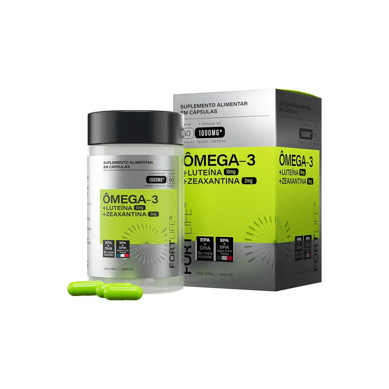Ômega-3 + Luteína + Zeaxantina 1000mg 60 cápsulas