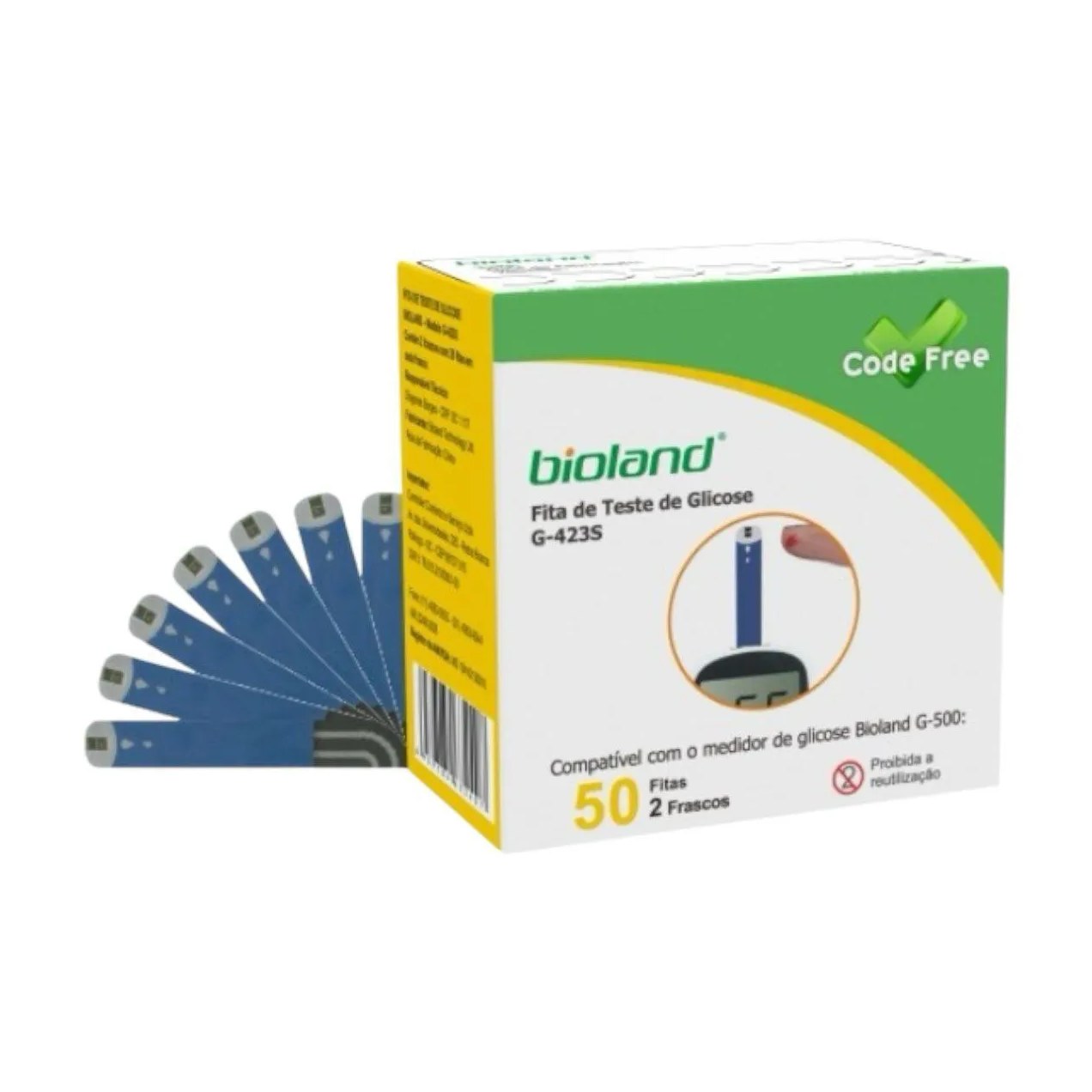 Fita Medição de Glicose G423s Bioland 50 Fitas
