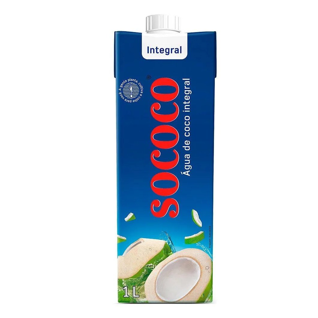 Água de Coco Sococo 1l - Embalagem com 12 unidades