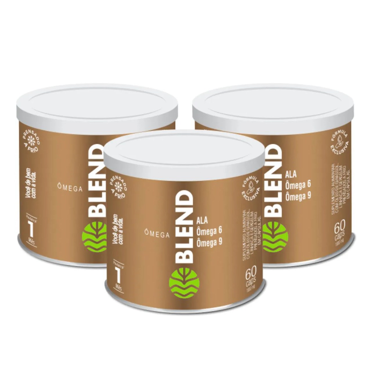 3x Ômega Blend Ômega 3 6 9 Vital Âtman 60 Capsulas sem Sabor