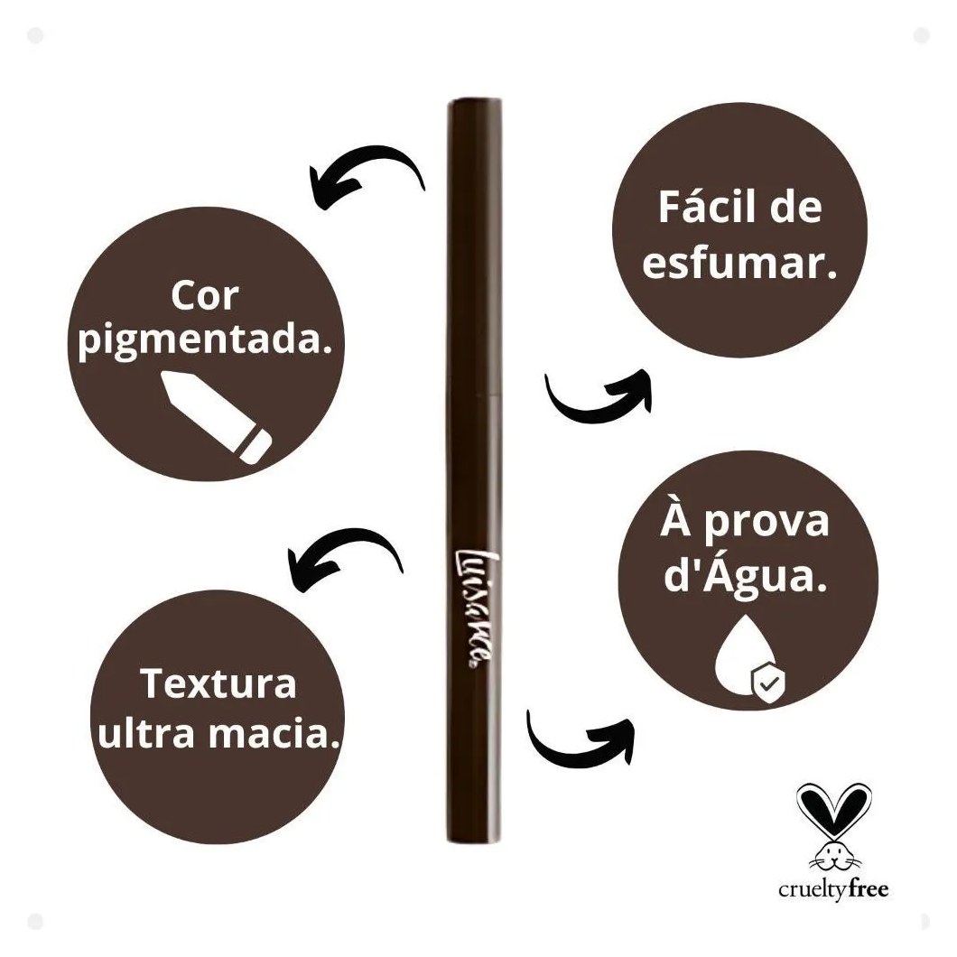 Lápis Retrátil para Sobrancelha Luisance 365 Castanho Escuro Hipoalergênico L5219