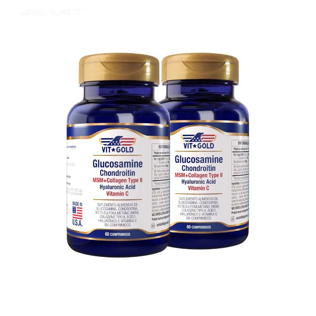 Glucosamina, Condroitina, Colágeno Vitgold Kit 2x 60 Comp.
