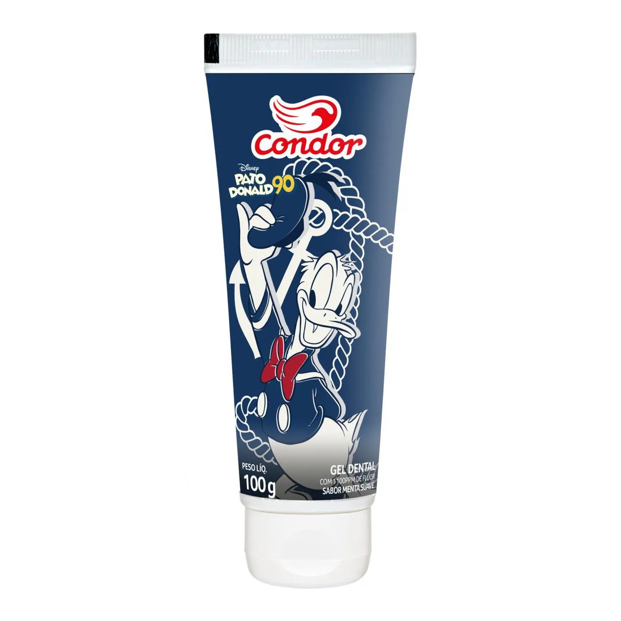 Gel Dental com Flúor Menta Suave Pato Donald 90 Condor Bisnaga 100g