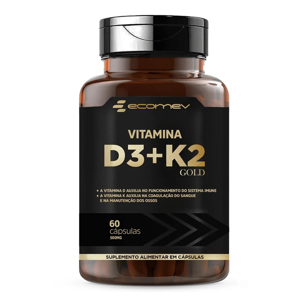 Vitamina D3 2.000ui K2 Mk7 Menaquinona 149mcg 60 cápsulas - Ecomev