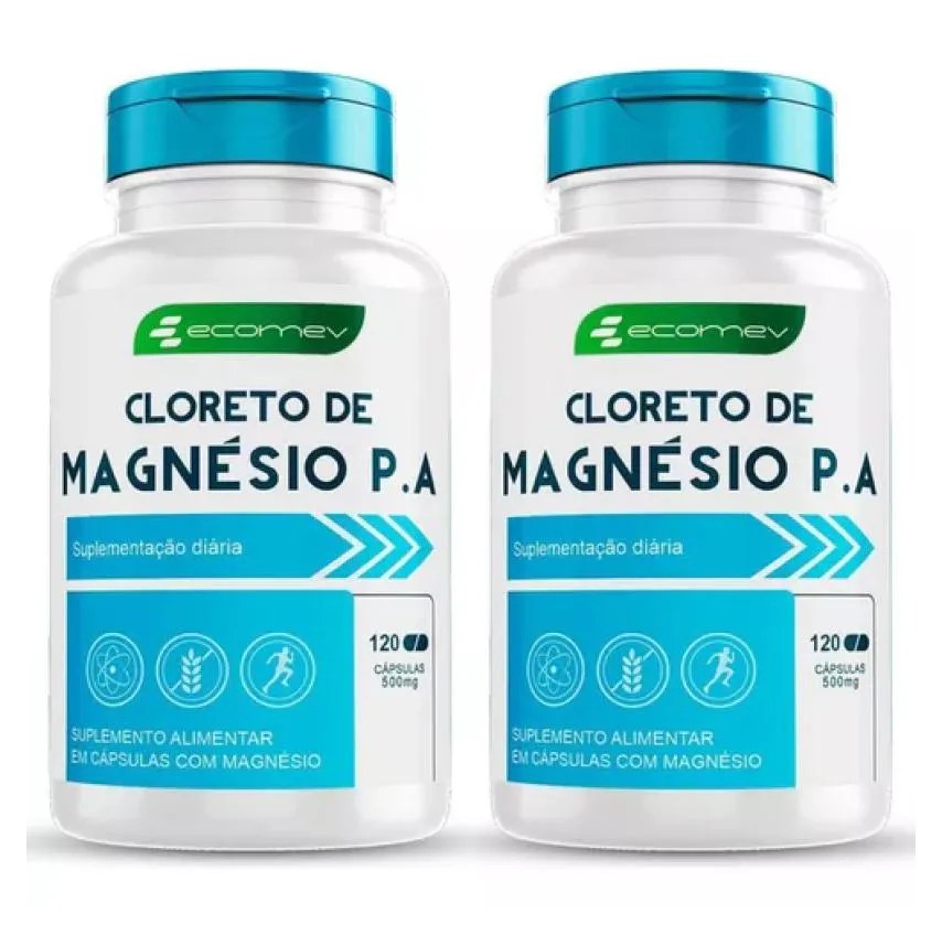 2x Cloreto de Magnesio Pa 500mg 120 cápsulas Ecomev