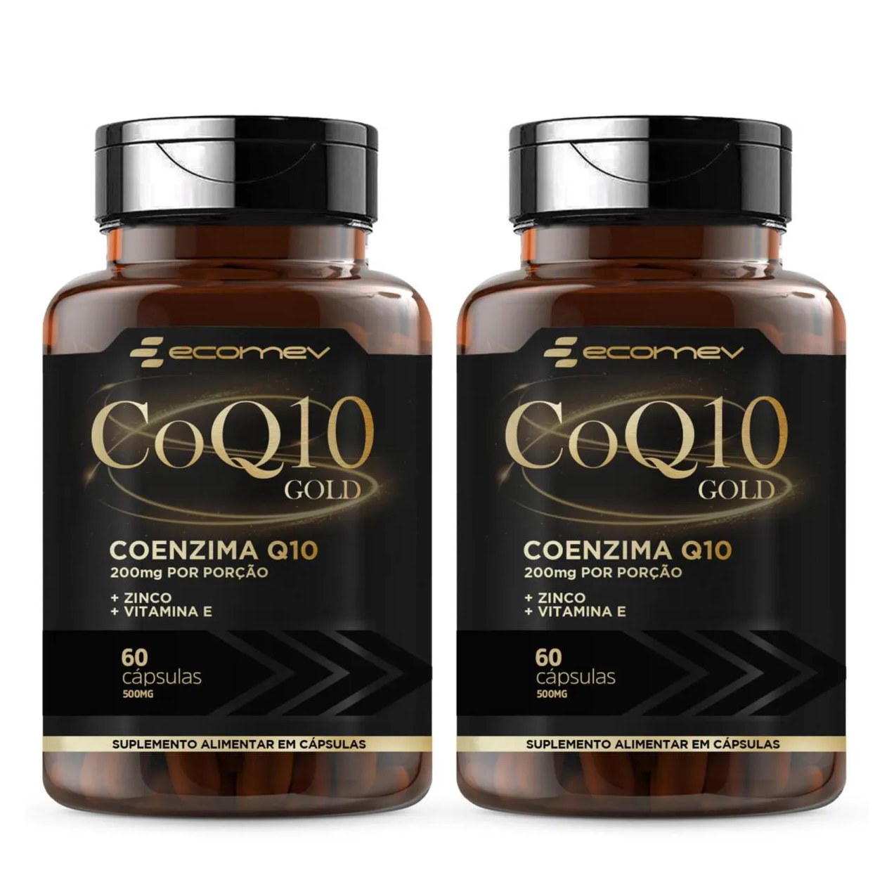 2x Coenzima Q10 200mg com Vit e e Zinco 60 cápsulas Ecomev
