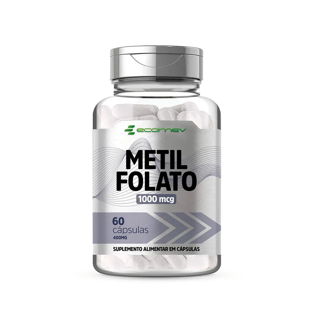 Metilfolato Acido Fólico Ativo 1000mcg 60 cápsulas Ecomev