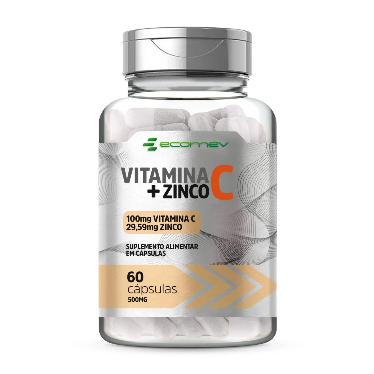 Vitamina C com Zinco Quelato 60 cápsulas Ecomev
