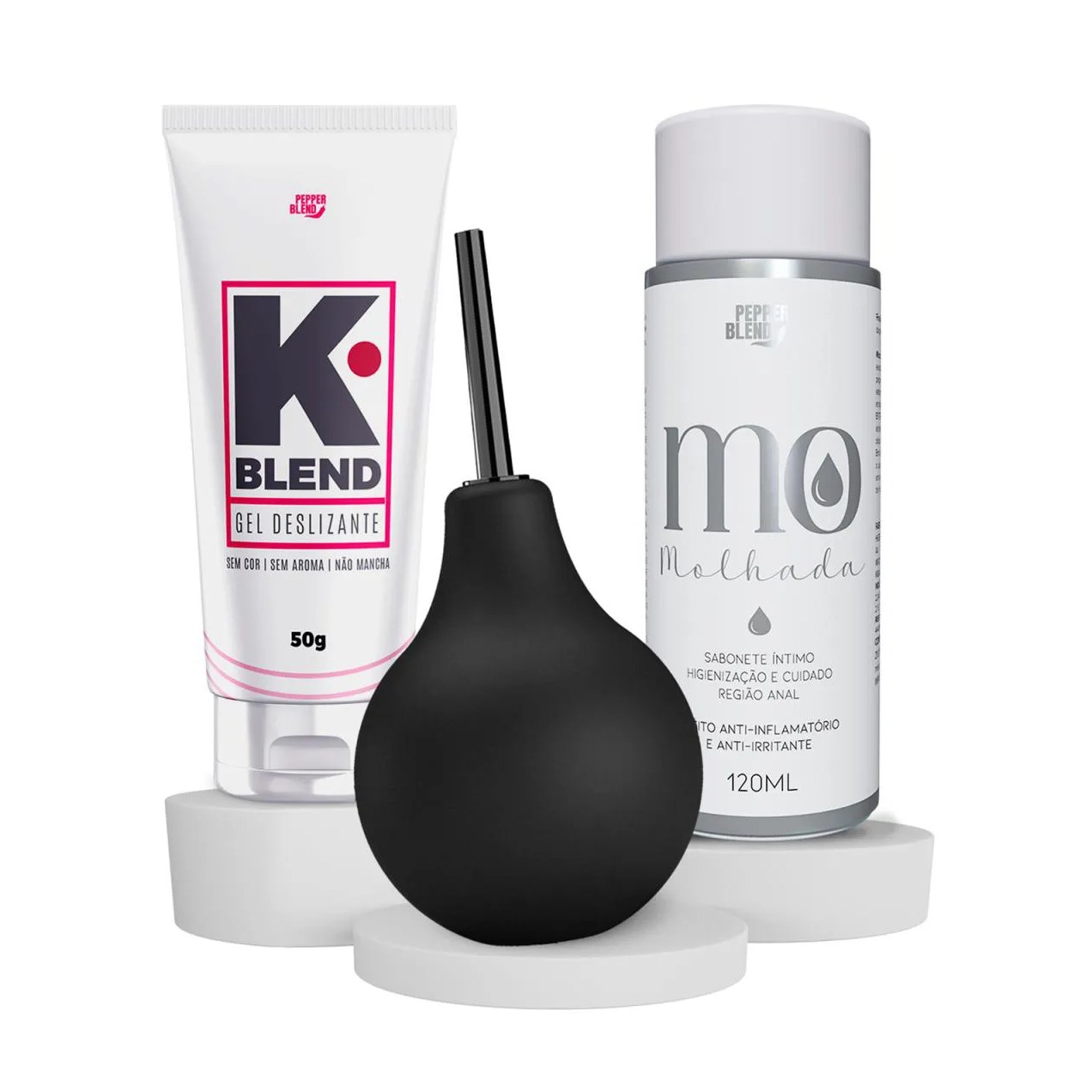 Kit Ducha Íntima Higiene Ginecológica Enema Gel Sabonete Procto