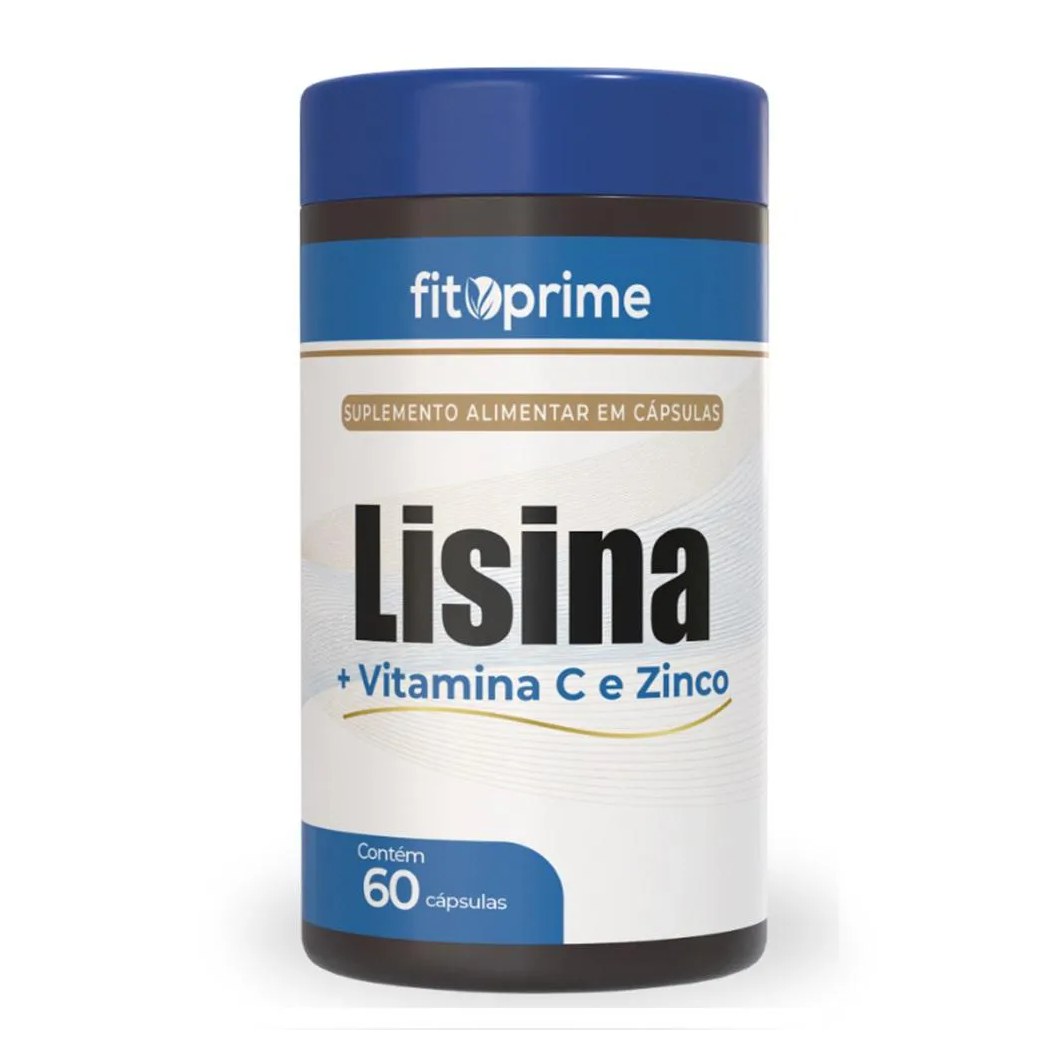Lisina + Vitamina C e Zinco 500mg 60cps Fitoprime