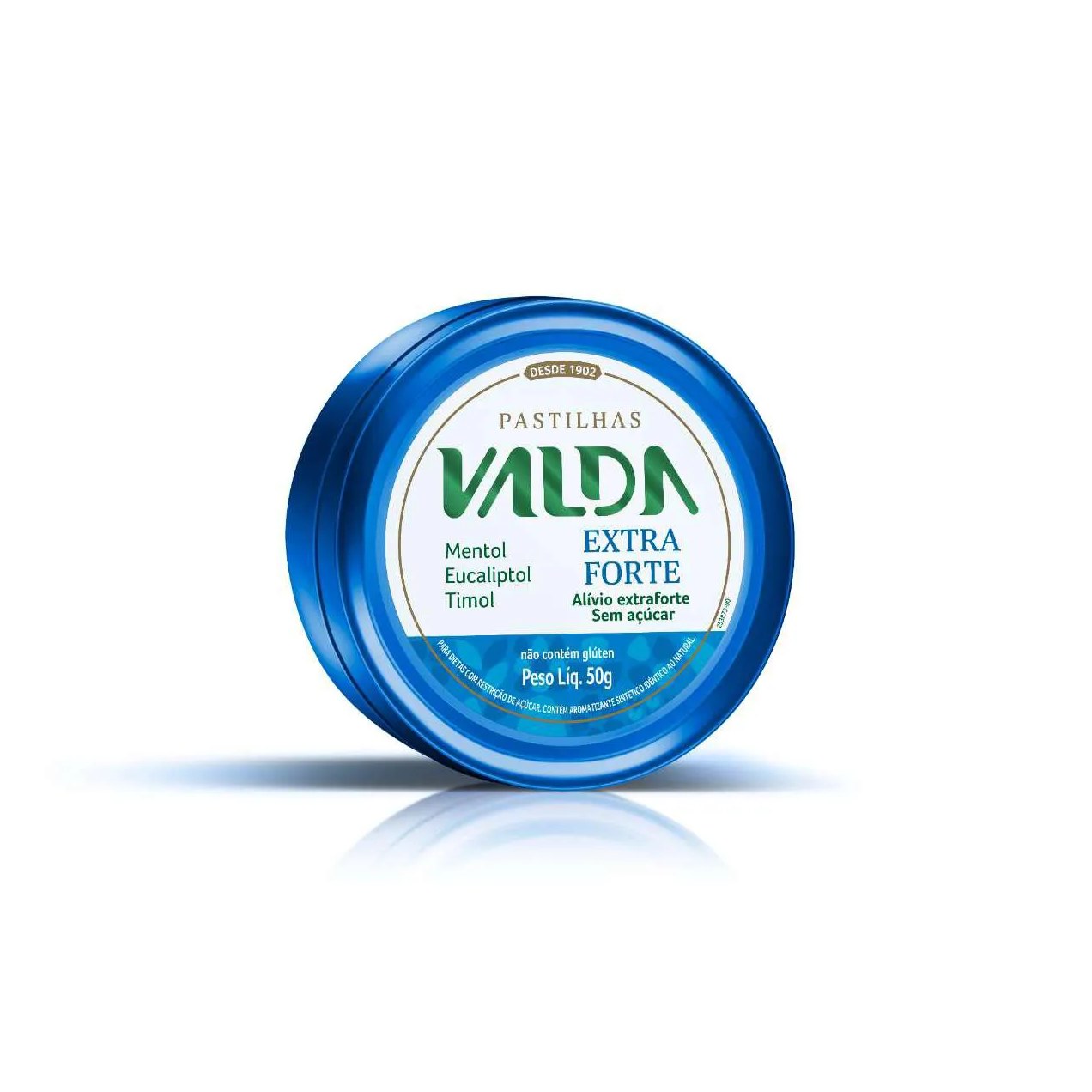 Pastilha Valda Extra Forte Sem Açúcar Lata 50g